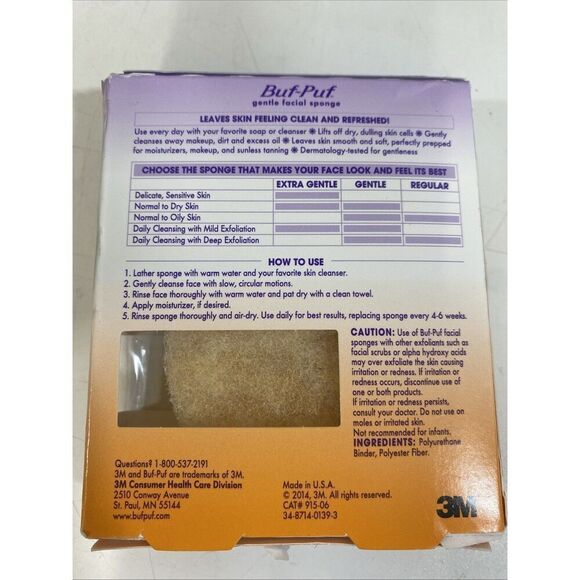 Buf-Puf Gentle Facial Sponge, Dermatologist Developed, Removes Deep down Dirt & - Picture 2 of 2